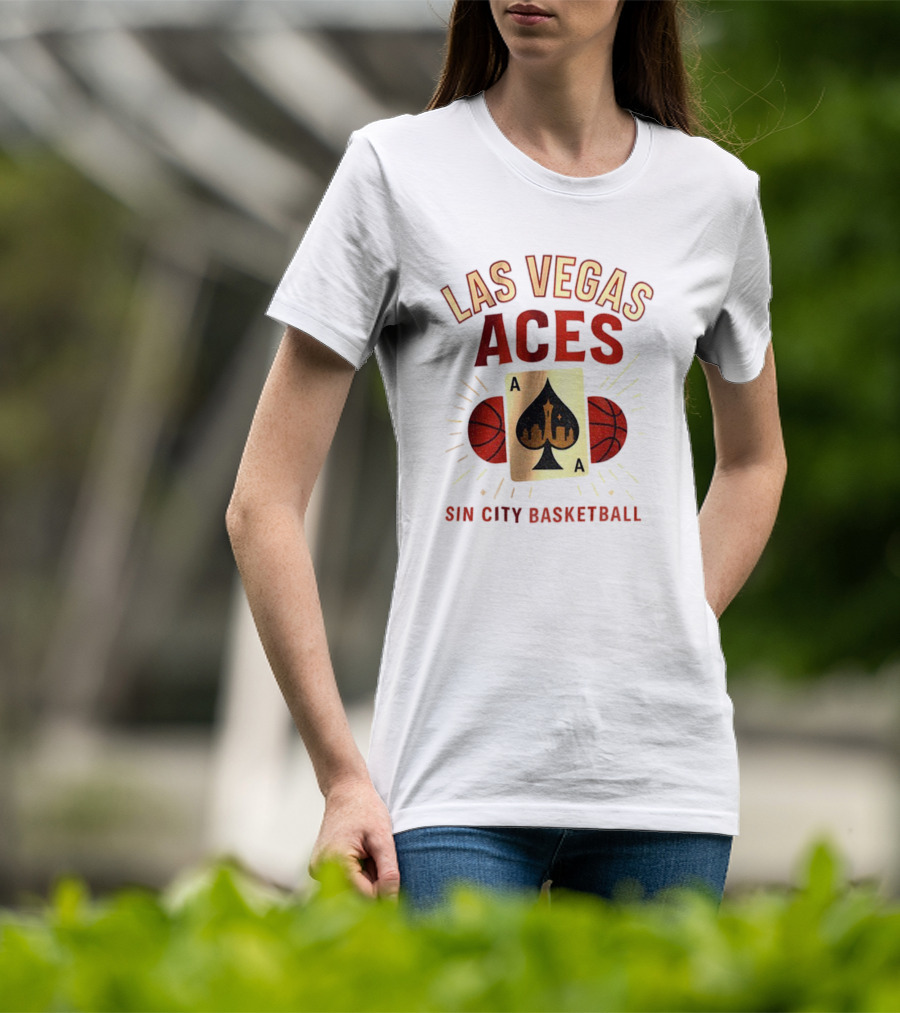 Las Vegas Aces Sin City Basketball Aces Card 2025 T-Shirt