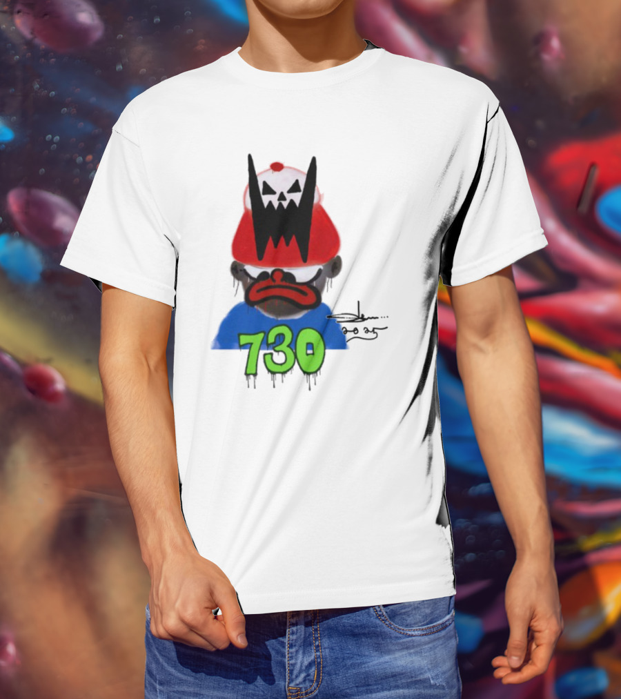 Slawn X Asspizza 730 Masked Character With Red Hat T-Shirt