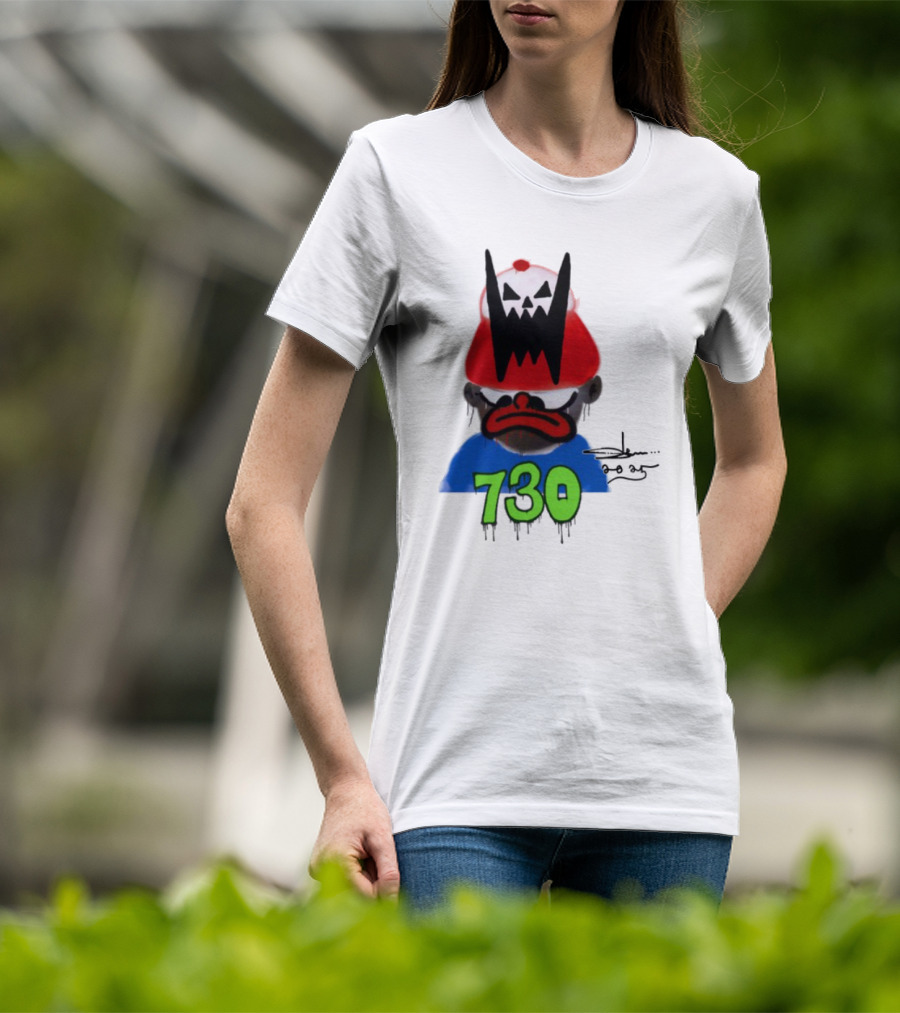 Slawn X Asspizza 730 Masked Character With Red Hat T-Shirt