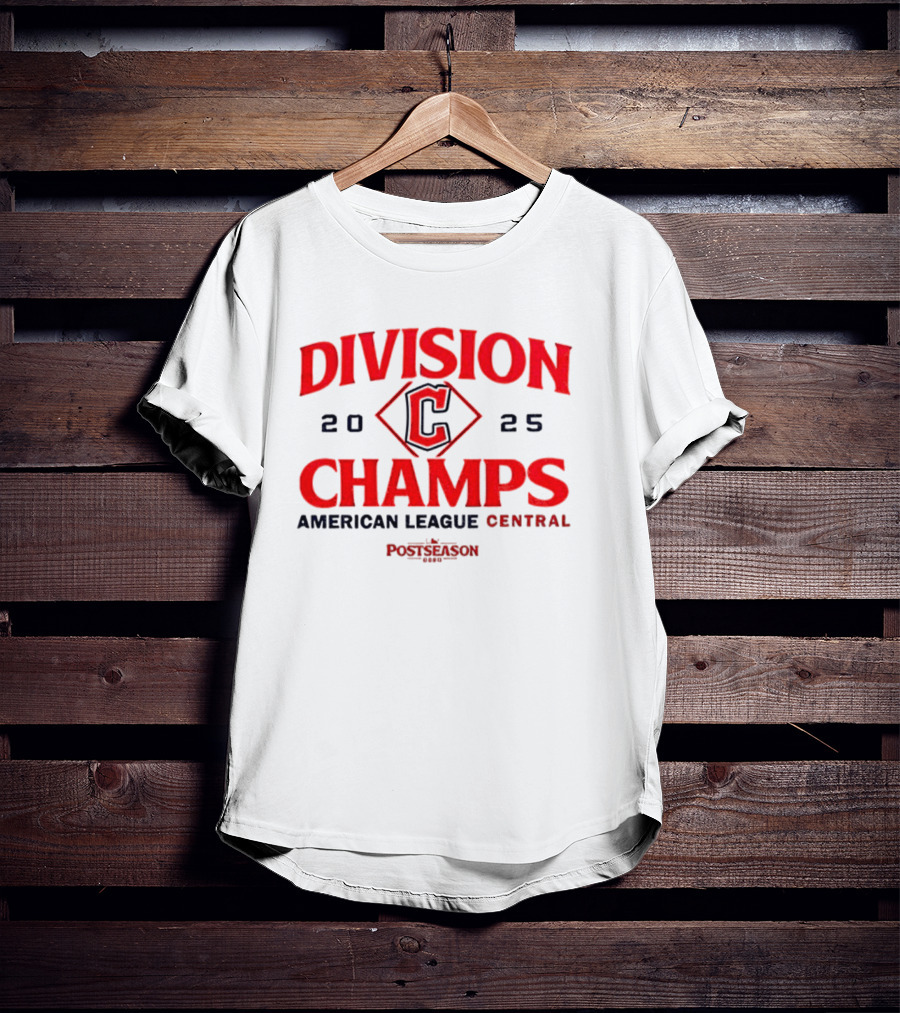 Cleveland Guardians 2025 American League Central Division Champs Postseason T-Shirt