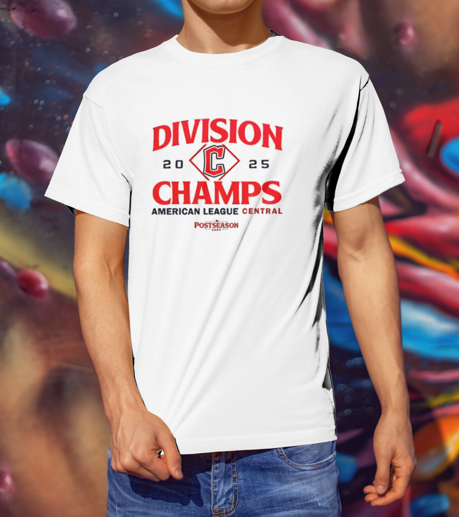 Cleveland Guardians 2025 American League Central Division Champs Postseason T-Shirt