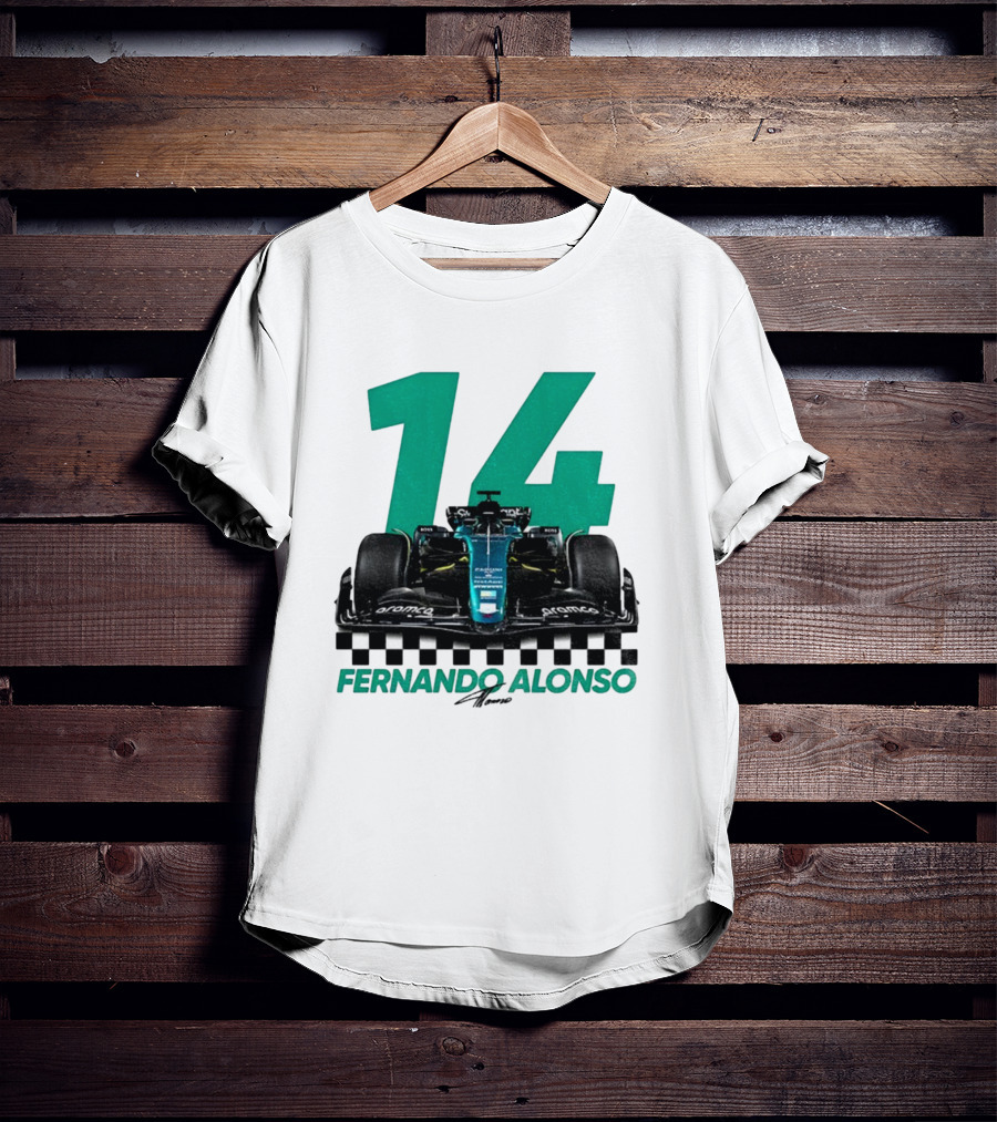 Fernando Alonso 14 F1 Racing Legend Signature Motorsport Fan T-Shirt