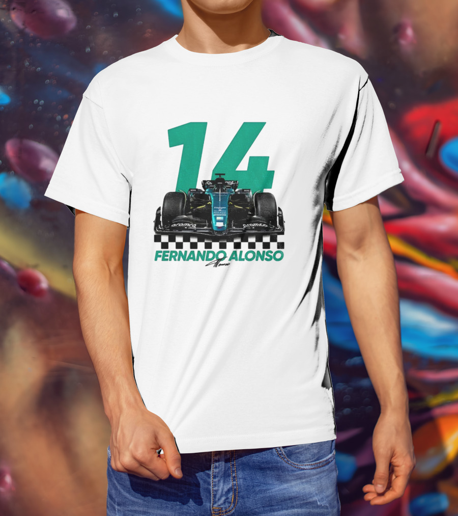 Fernando Alonso 14 F1 Racing Legend Signature Motorsport Fan T-Shirt