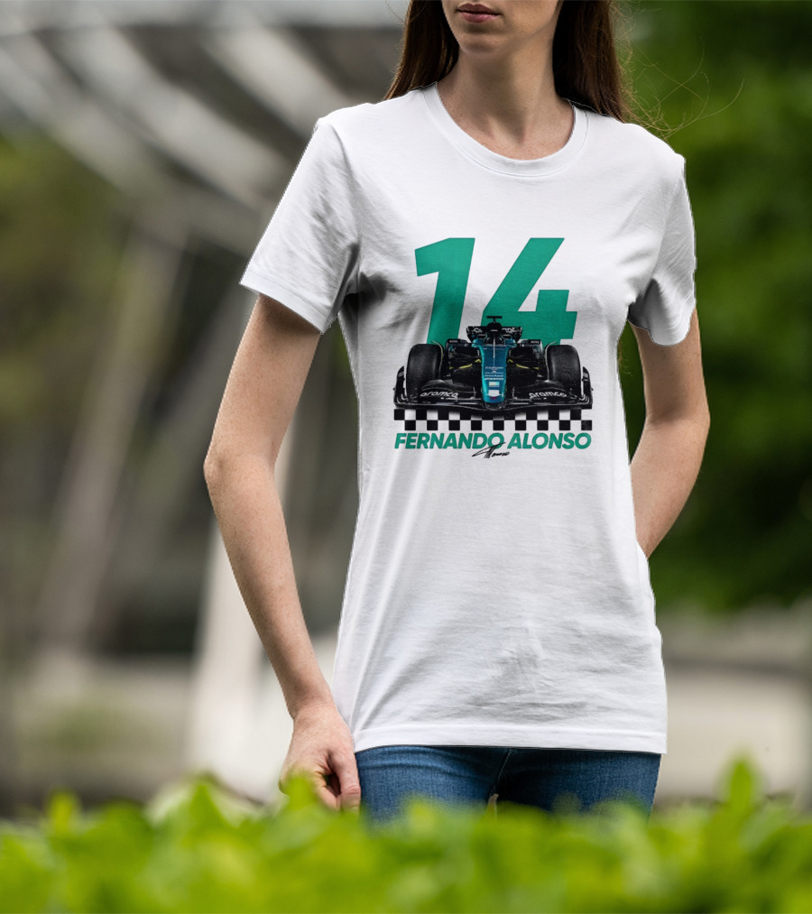Fernando Alonso 14 F1 Racing Legend Signature Motorsport Fan T-Shirt