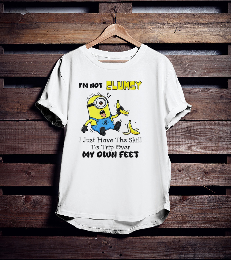 Minion Clumsy Banana Humor Trip Over My Own Feet T-Shirt
