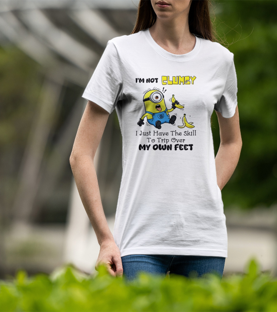 Minion Clumsy Banana Humor Trip Over My Own Feet T-Shirt