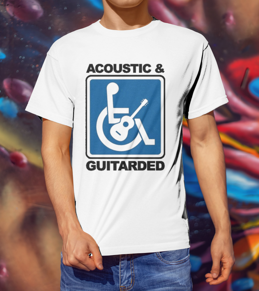 Acoustic And Guitarded Wheelchair Symbol Guitar Icon T-Shirt