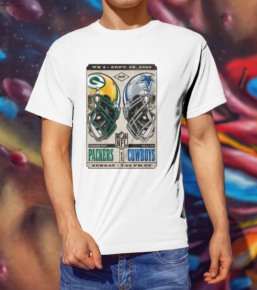 WK 4 Sept 28 2025 Green Bay Packers Vs Dallas Cowboys NFL Sunday 7:20 PM CT T-Shirt