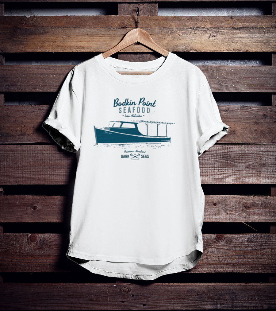 Dark Seas Bodkin Point Seafood Luke McFadden Annapolis Maryland Boat T-Shirt