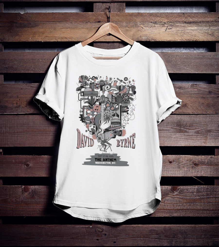 David Byrne The Anthem Event DC 2025 Sep 27 28 Retro Music Artistry T-Shirt