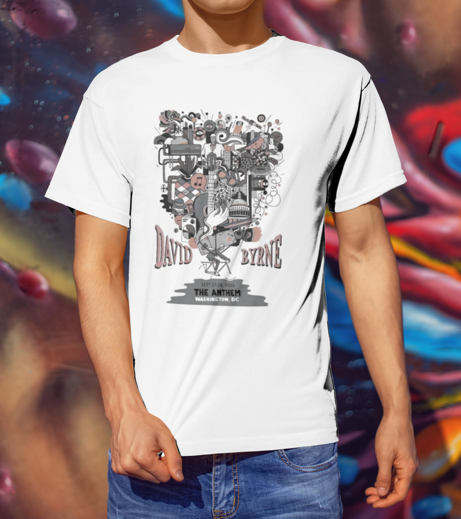David Byrne The Anthem Event DC 2025 Sep 27 28 Retro Music Artistry T-Shirt