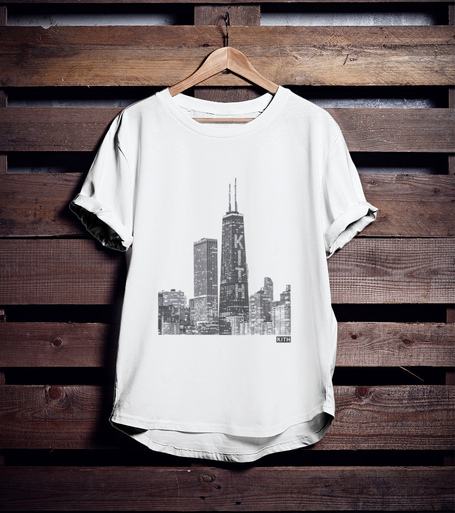 Kith Chicago Skyline Merchandise Featuring Iconic Skyscraper Artwork T-Shirt