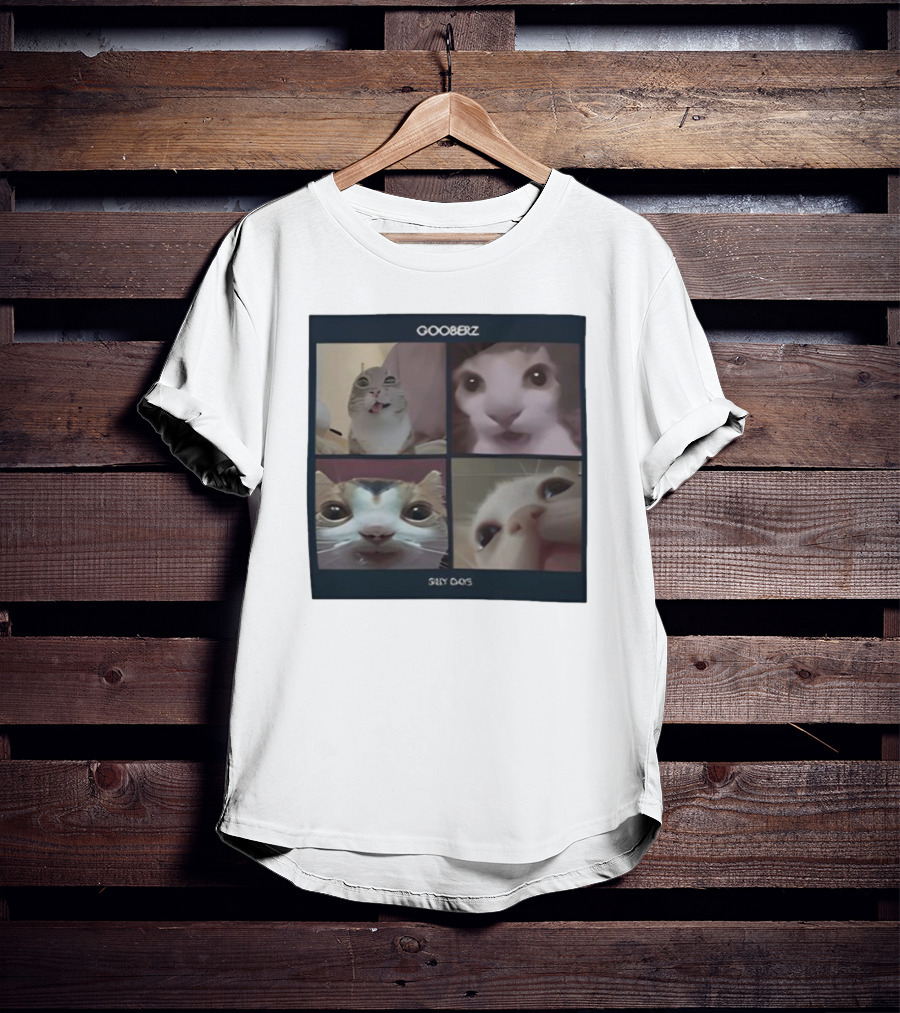 Gooberz Silly Days Funny Cat Faces Collage T-Shirt