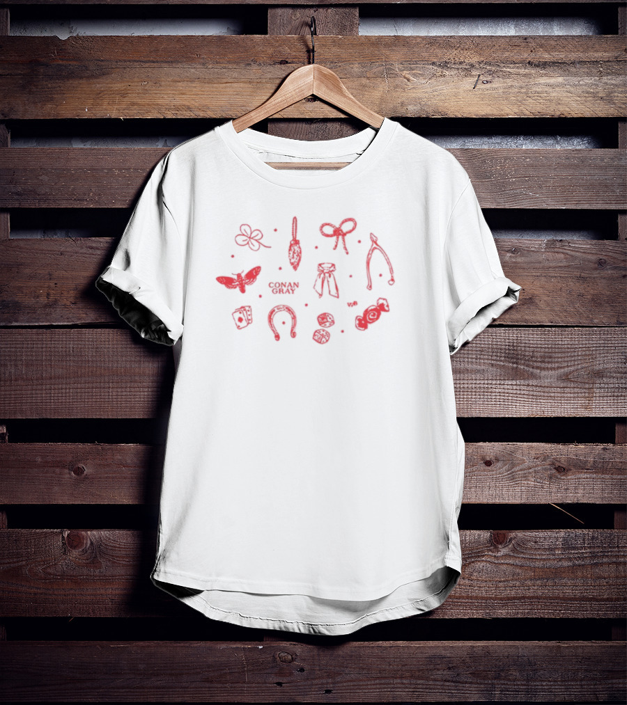 Limted Conangray Knick Knack Clover Key Bow Butterfly Horseshoe Icons T-Shirt