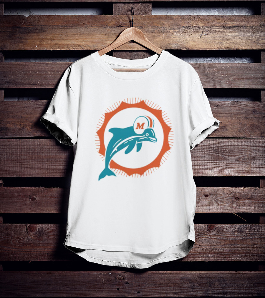 Miami Dolphins Vintage Slub Icon Design T-Shirt