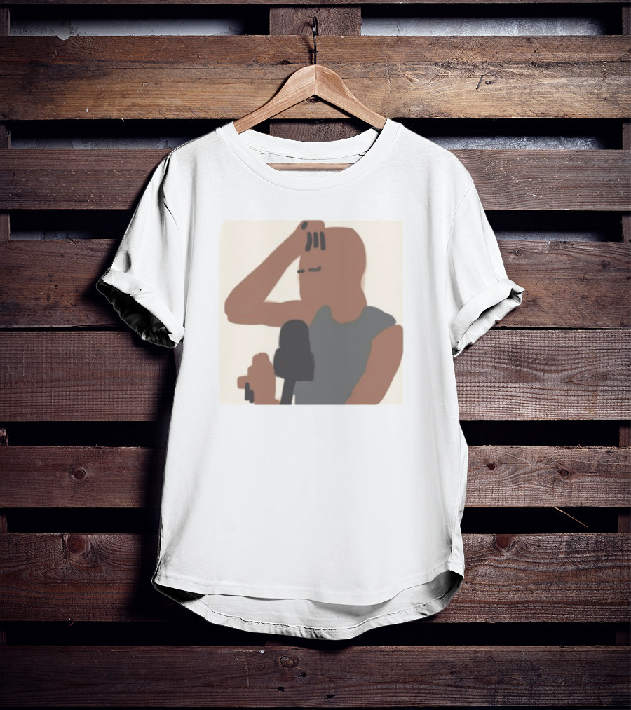 Artems Stickers The Concept Iconic Bald Figure And Microphone T-Shirt