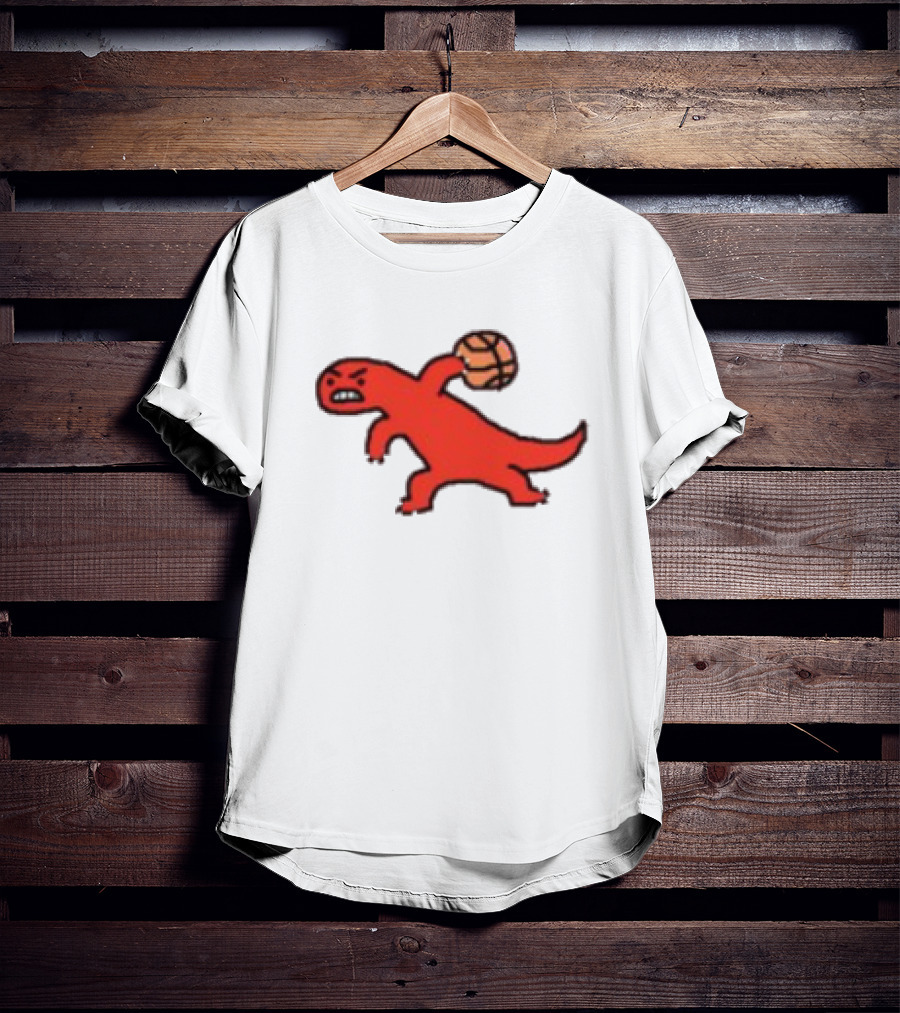 Dino Paint Luxe Red Dinosaur Basketball T-Shirt