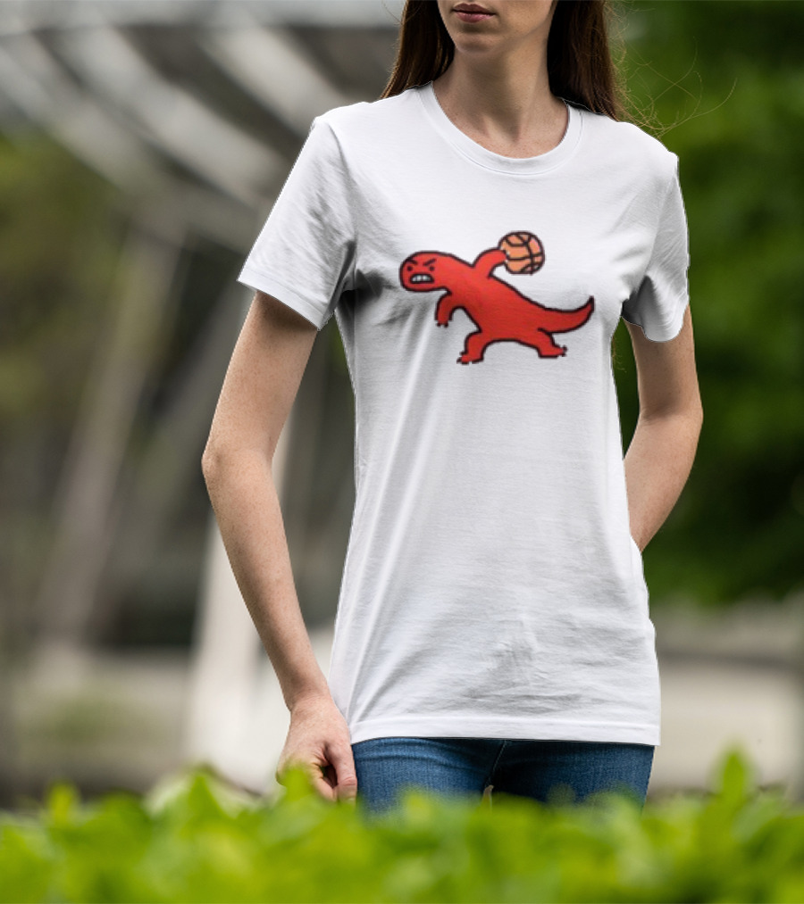 Dino Paint Luxe Red Dinosaur Basketball T-Shirt