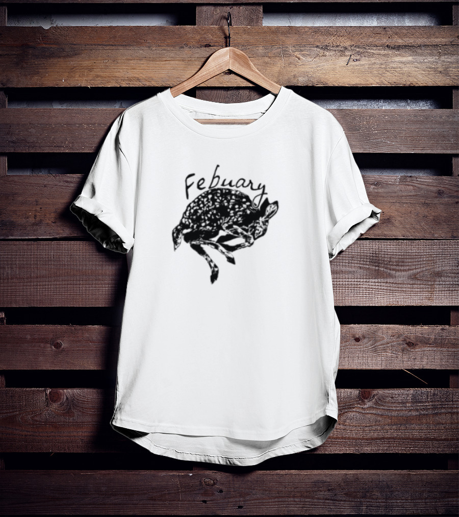 February Fawn Handwritten Style Retro Aesthetic T-Shirt
