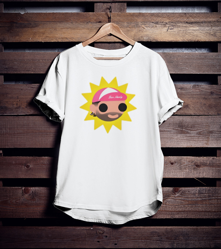 Ben Healy 2025 Pink Cap Yellow Sunburst T-Shirt