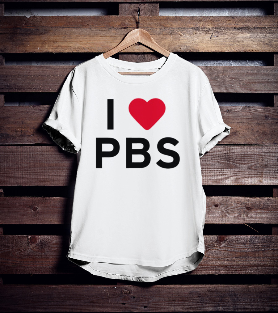 I Love PBS Classic Logo Heart Icon Fan Favorite T-Shirt