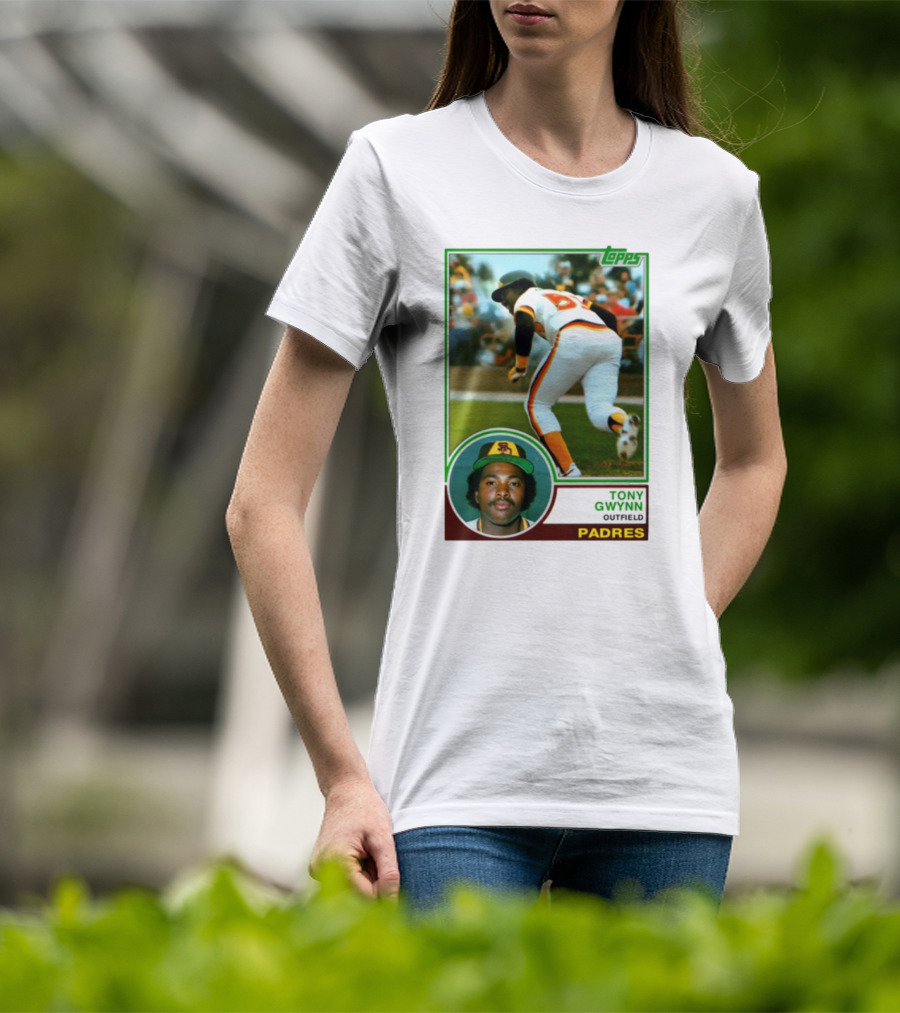 Topps Tony Gwynn Outfield Padres Baseball Card T-Shirt