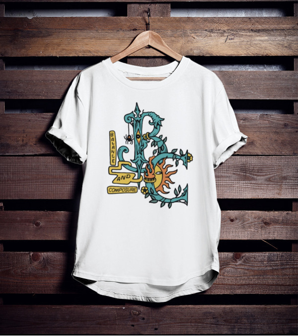 BALANCE AND COMPOSURE ORCHID BLUE SUN AND MOON T-Shirt