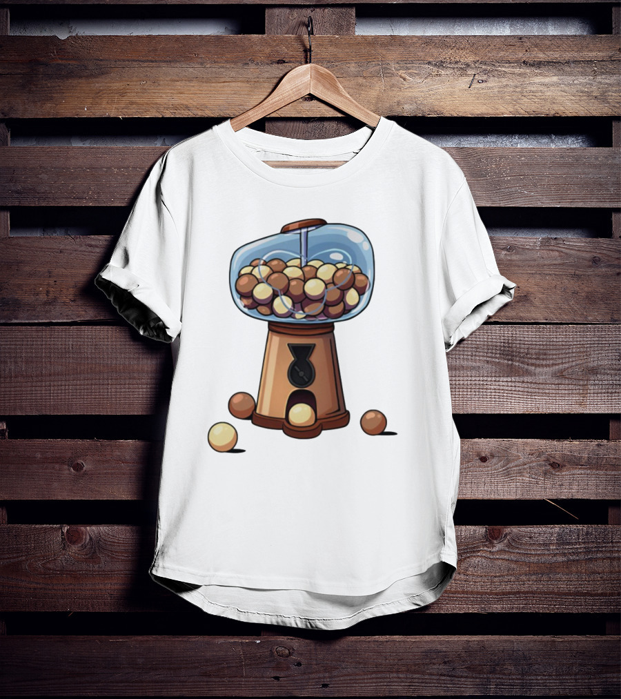 Gum Ball Machine With Brown And Cream Gumballs T-Shirt