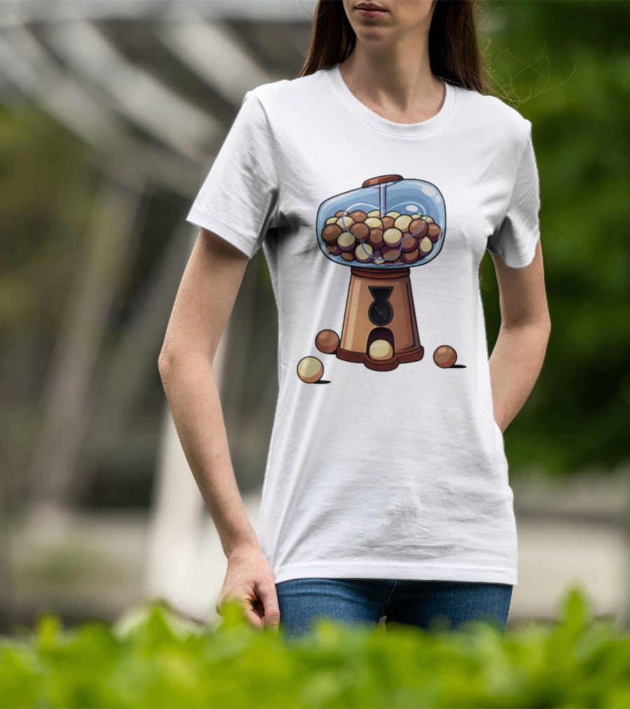 Gum Ball Machine With Brown And Cream Gumballs T-Shirt