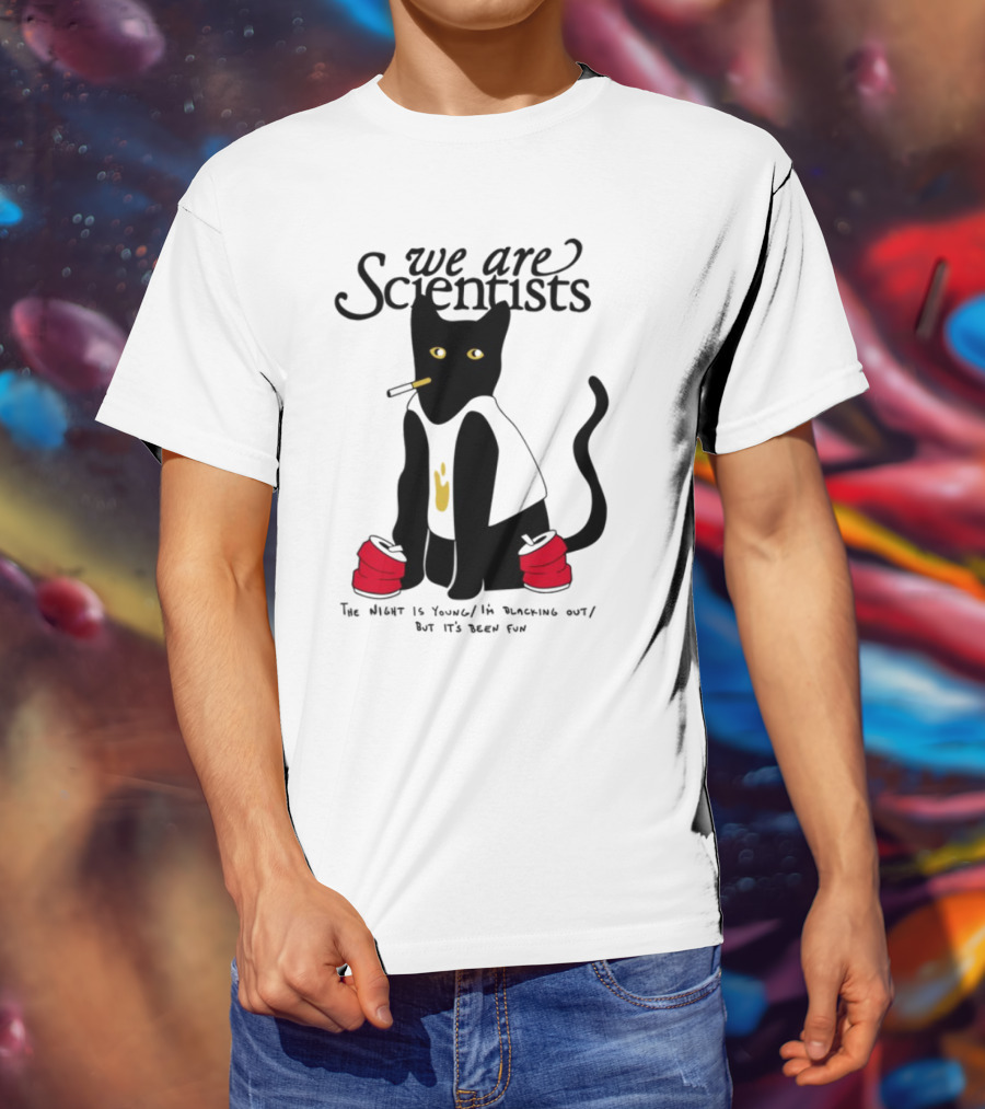 We Are Scientists Washed Up Cat Smoking Red Shoes This Scene Is Dead T-Shirt