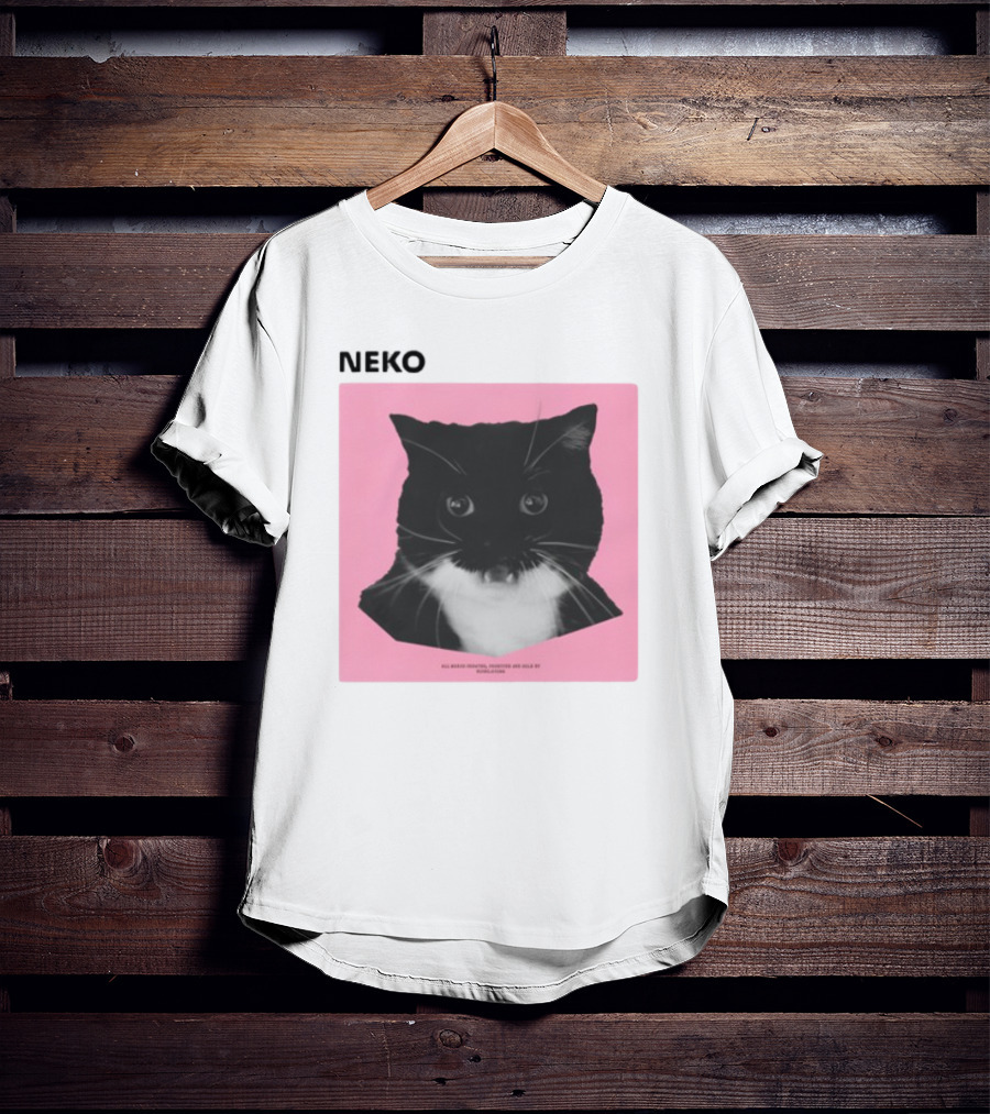Neko Uni The Strongest Cat Silhouette In Black And Pink T-Shirt