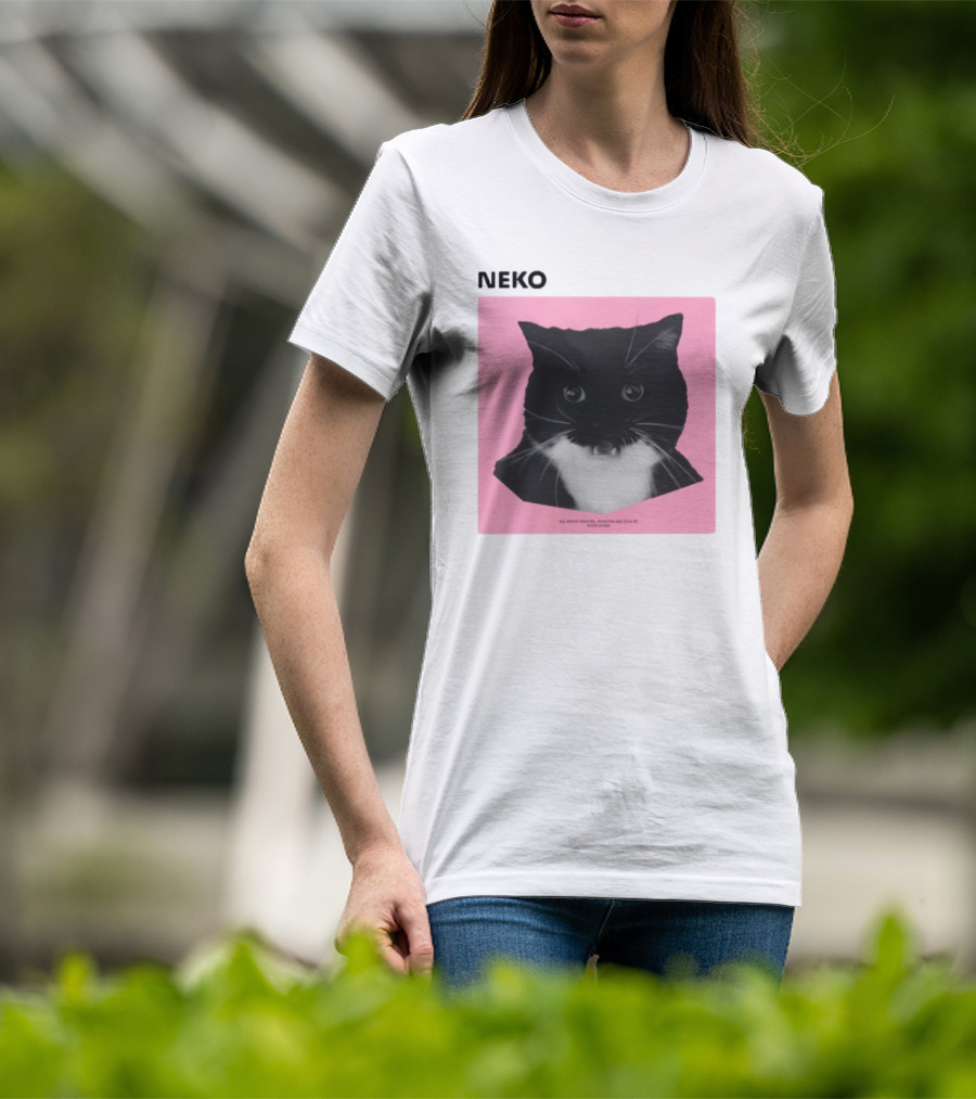 Neko Uni The Strongest Cat Silhouette In Black And Pink T-Shirt