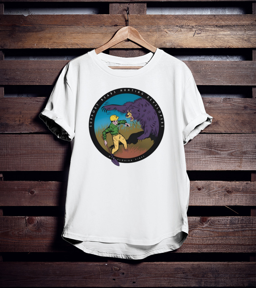Support Bears Hunting Developers Old Florida Vibes Graphic T-Shirt