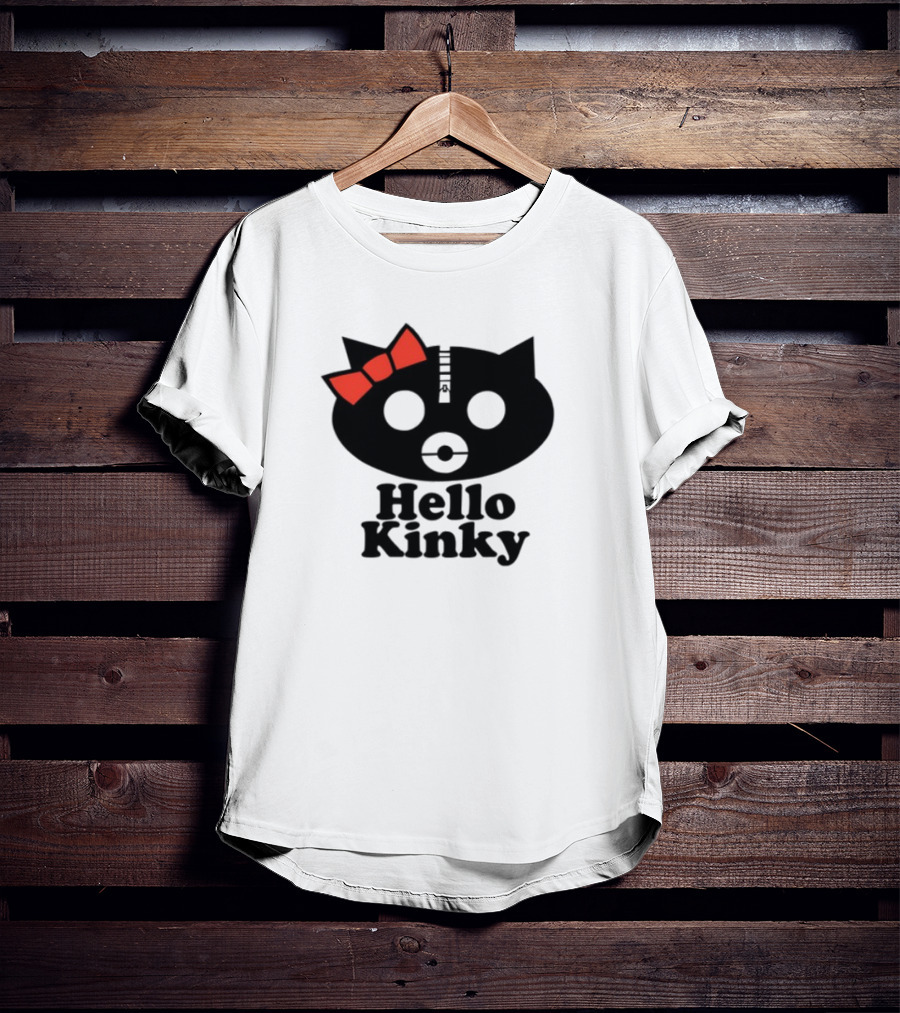 Hello Kinky Kitty With Red Bow Gorillaz T-Shirt