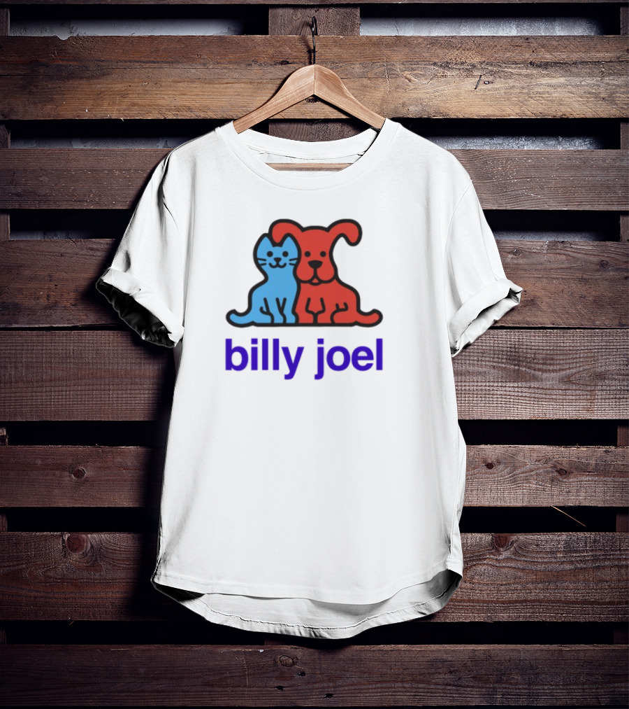 Billy Joel Cat Dog Duo Design T-Shirt