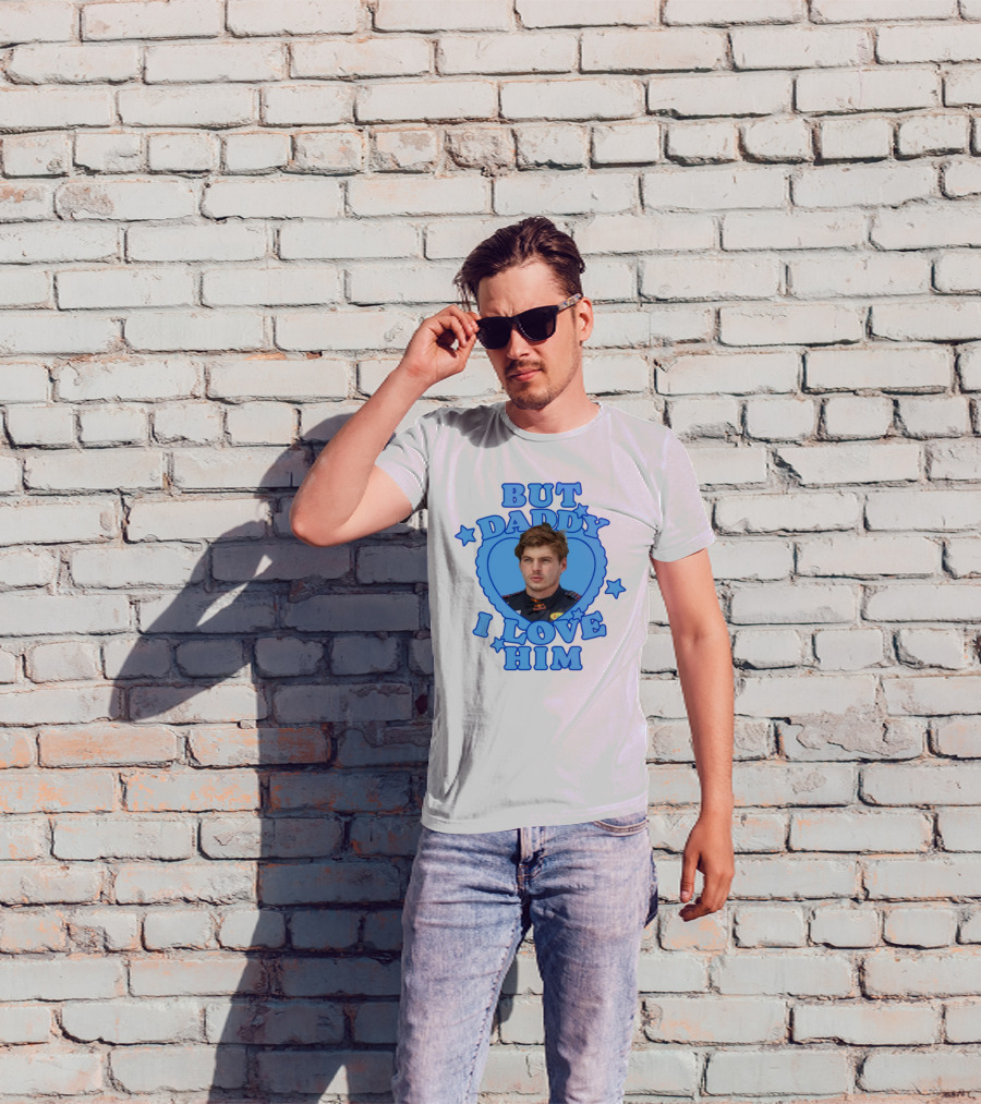 But Daddy I Love Him Max Verstappen Blue Heart Stars T-Shirt