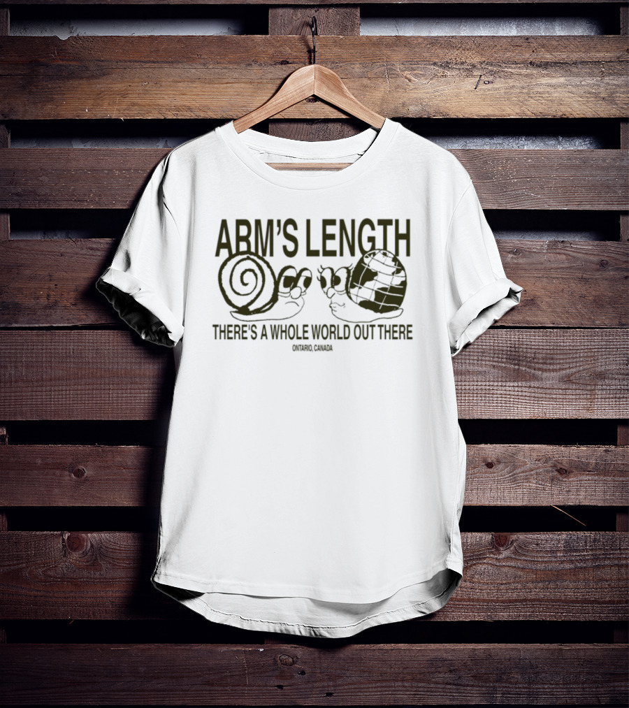 Arm's Length There's A Whole World Out There Snail Playing Guitar T-Shirt