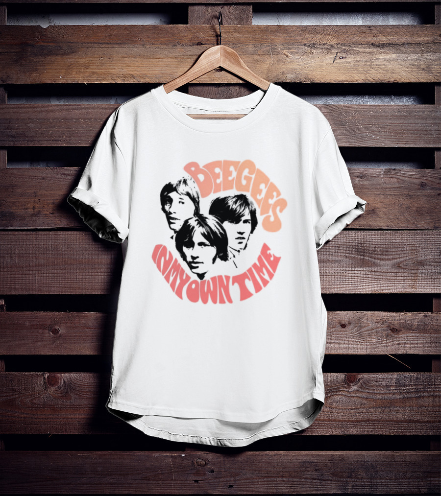 Bee Gees In My Own Time Orange And Red Text T-Shirt