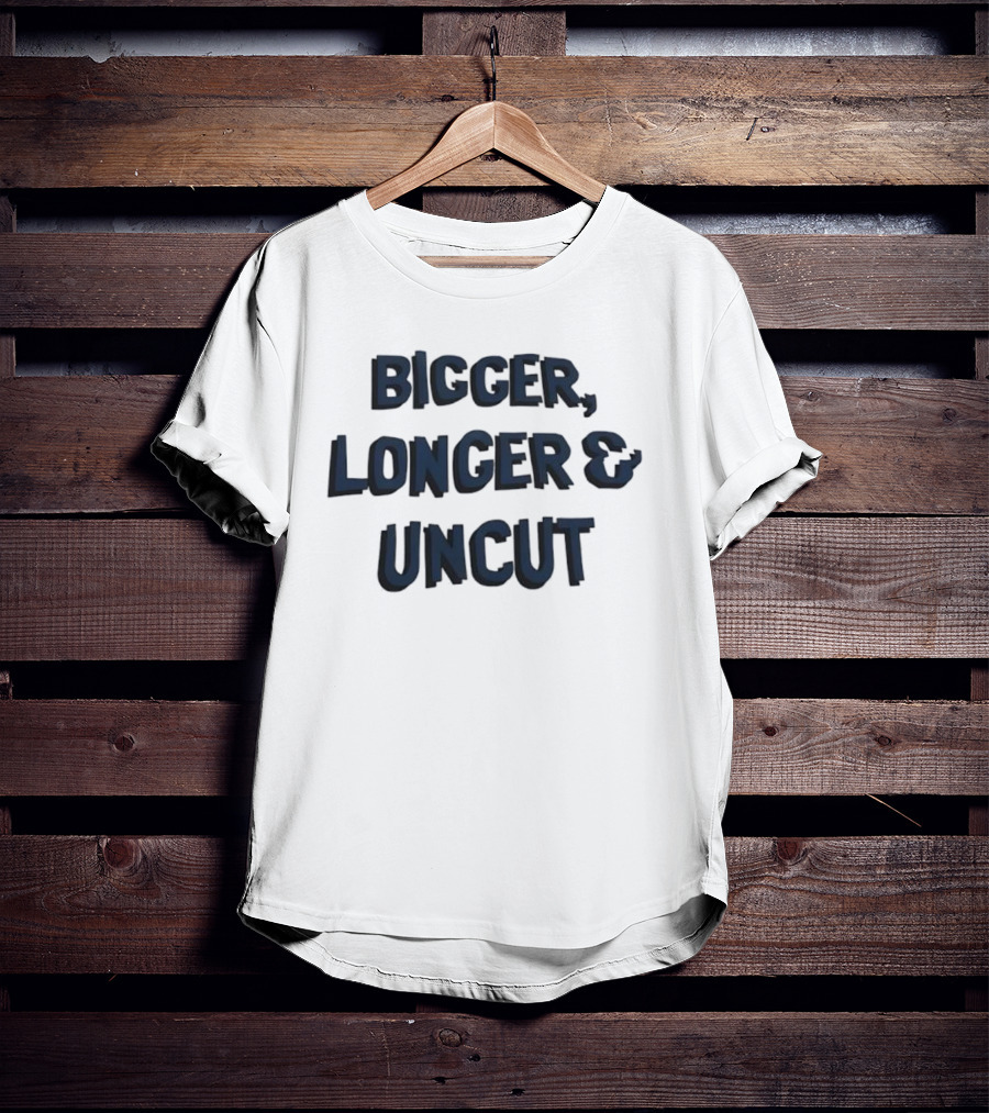 Bigger Longer Uncut Typography Style T-Shirt