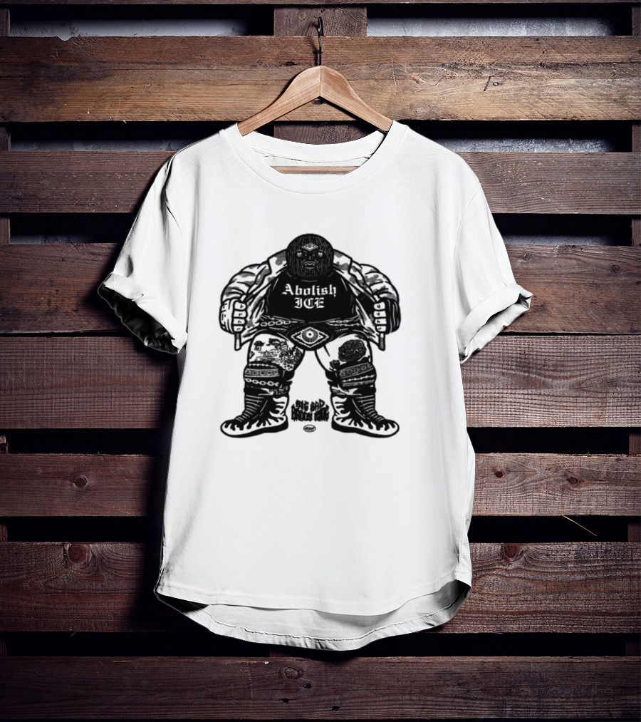 Brody King Abolish Ice Skeletal Monster Graphic T-Shirt