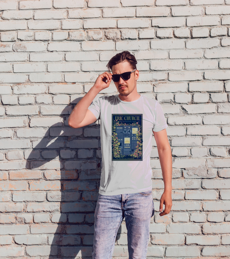 Eric Church Free The Machine Tour 2025 Marcus King Band Little Caesars Arena Detroit T-Shirt