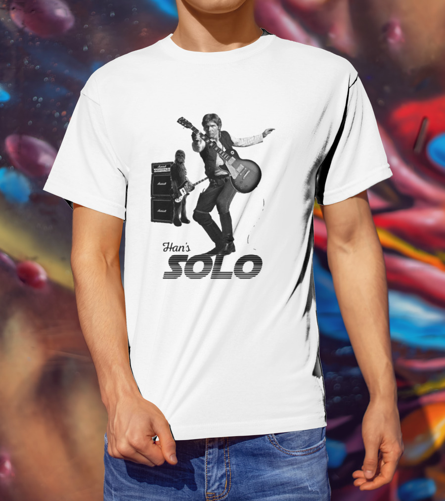 Han_s Solo Chewbacca Guitar Marshall Star Wars T-Shirt