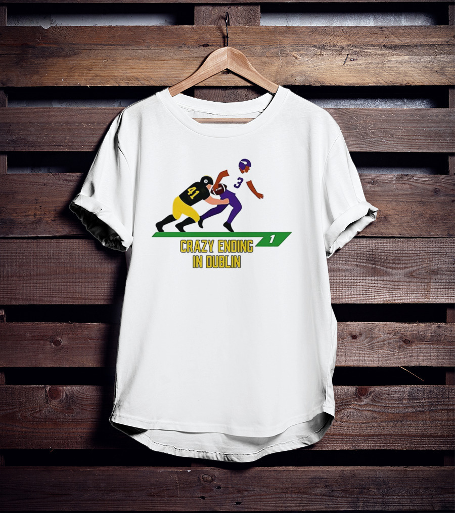 NFL Moment Steelers Vikings Crazy Ending In Dublin Number 41 Tackles Number 3 T-Shirt