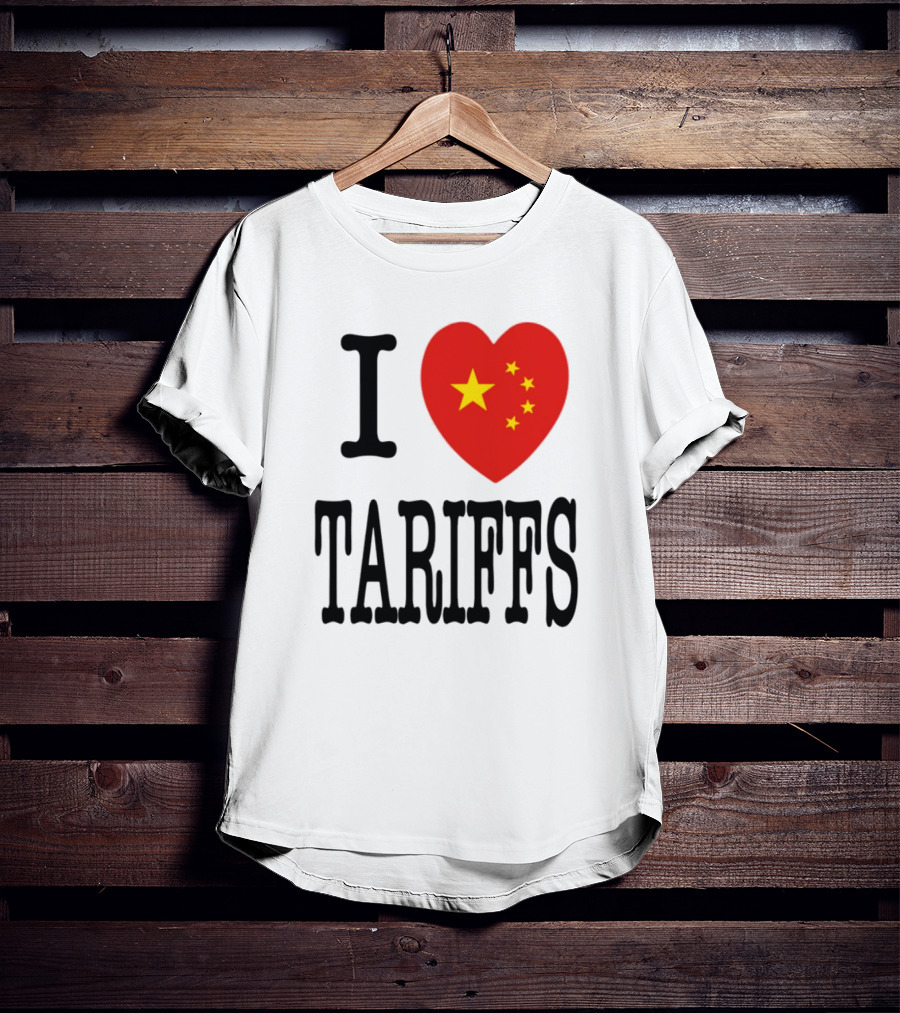 Flags Heart Tariffs China Stars T-Shirt