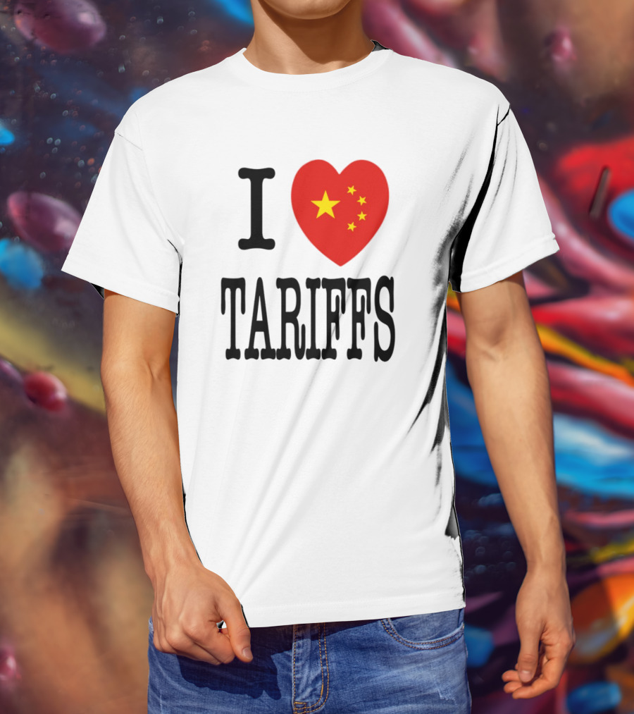 Flags Heart Tariffs China Stars T-Shirt