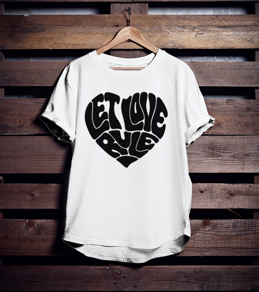 Lennykravitz Let Love Rule Heart Text Portrait Style T-Shirt