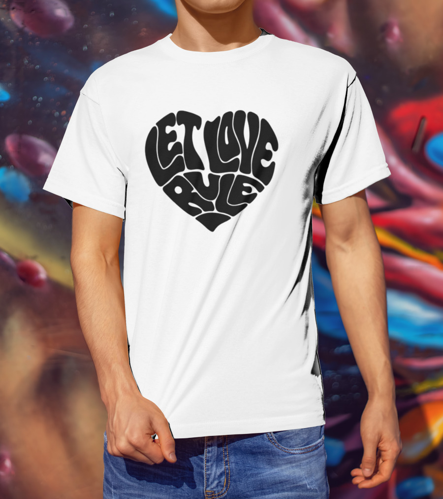 Lennykravitz Let Love Rule Heart Text Portrait Style T-Shirt