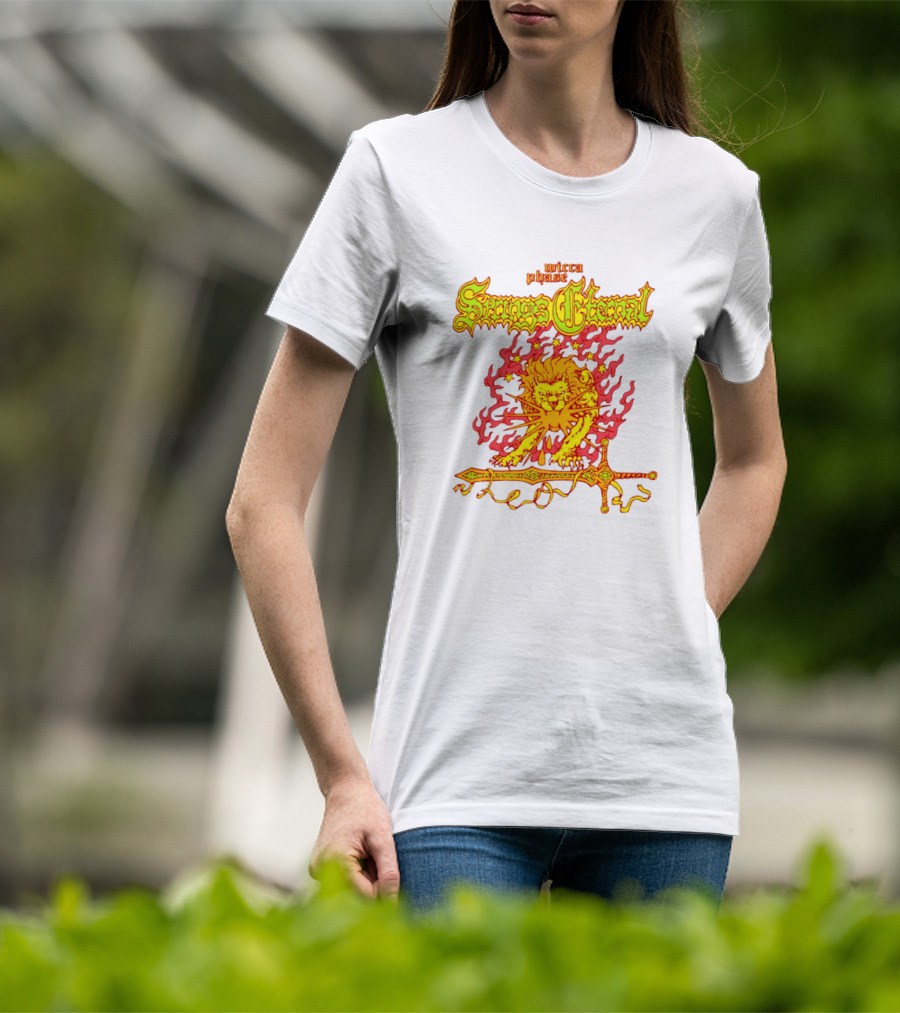 Mecca Blaze Springs Eternal Flaming Lion Sword Leo T-Shirt