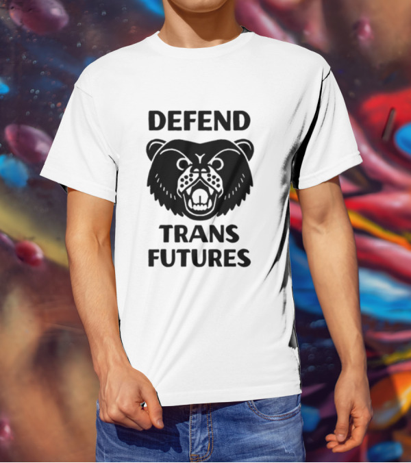Defend Trans Futures Bear Symbol With Fangs T-Shirt