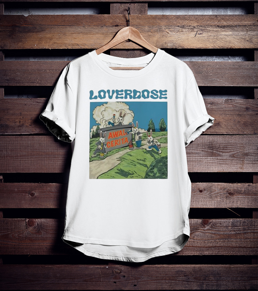 Loverdose Awal Cerita Rabbits Painting Sign T-Shirt